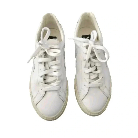 Veja Womens Esplar Sneaker Extra White & Menthol Sustainable Minimalist Shoe 6 - Picture 2 of 16